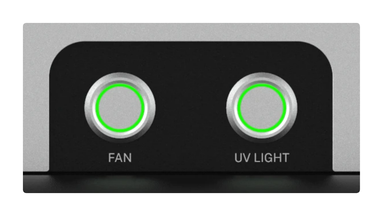 HEPA/UV Module button controls