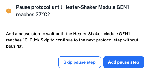 Heater-Shaker pause
