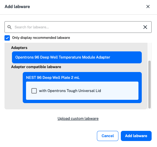 Add labware to a module