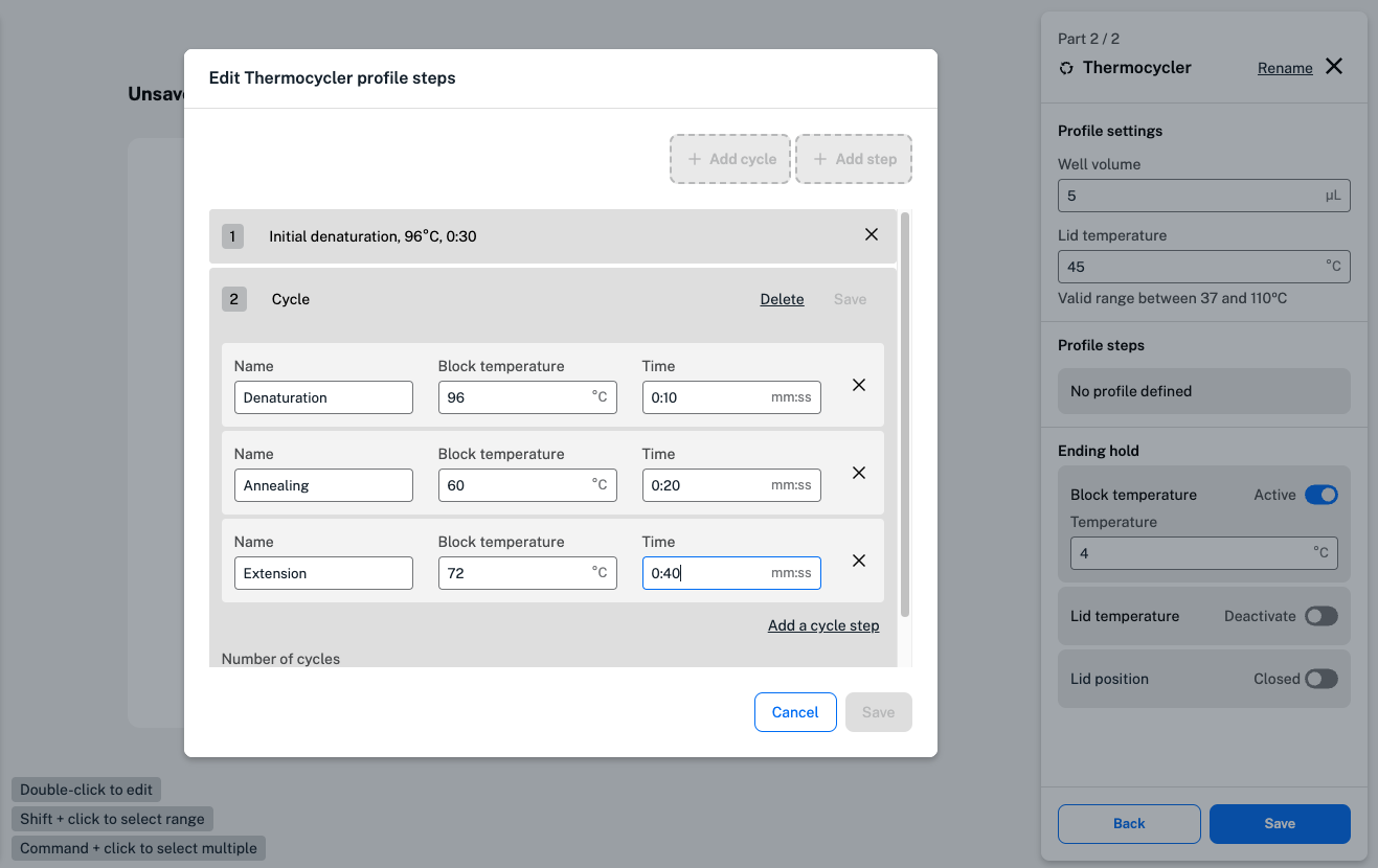Thermocycler profile