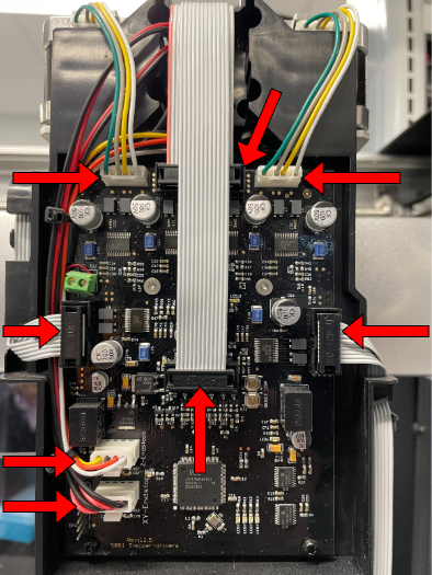 OT-2 controller board showing cable connections
