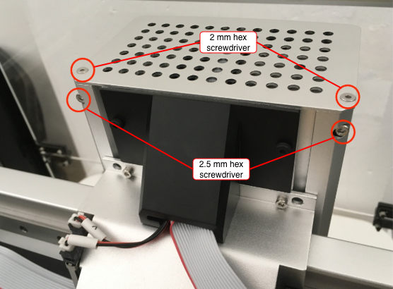 Carriage top and back screws