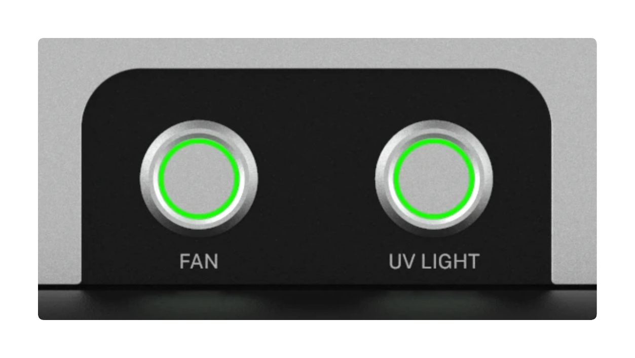 HEPA/UV Module button controls