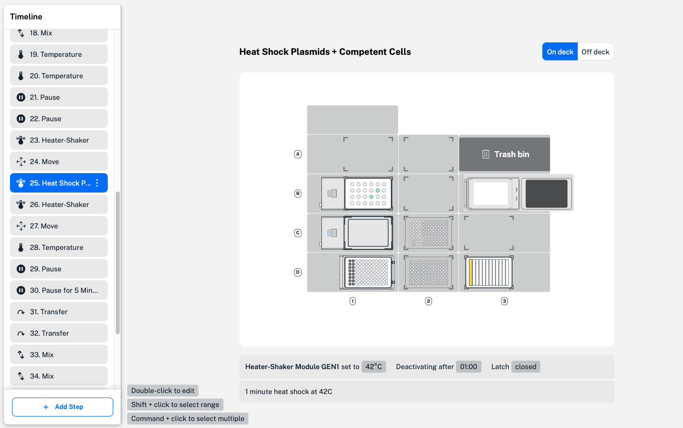 Heat shock step description