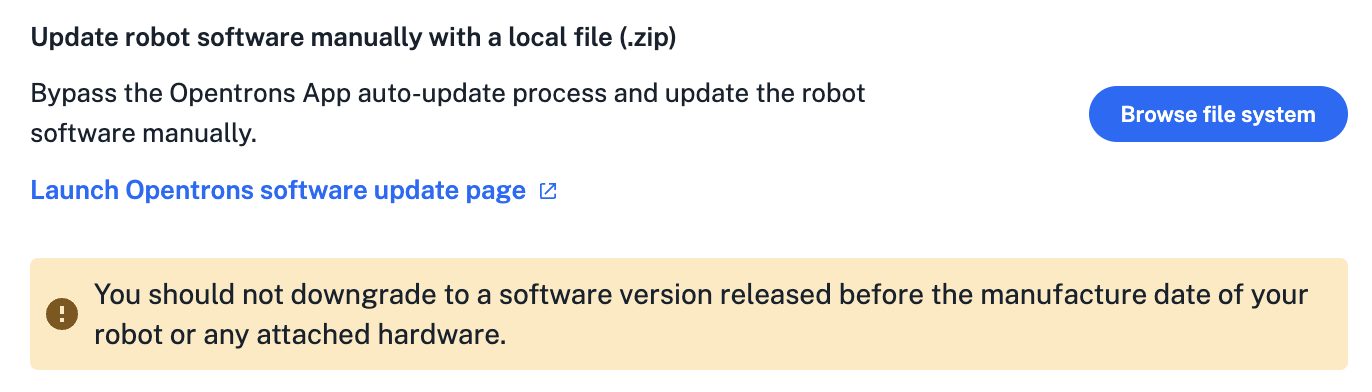 Update software settings under the Advanced tab