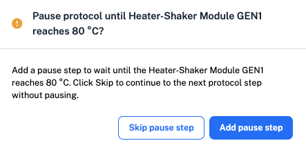 Heater-Shaker pause